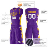 Custom Reversible Purple Basketball Uniform Personailzed Printed Athletic Sports Shirts Mesh Jersey